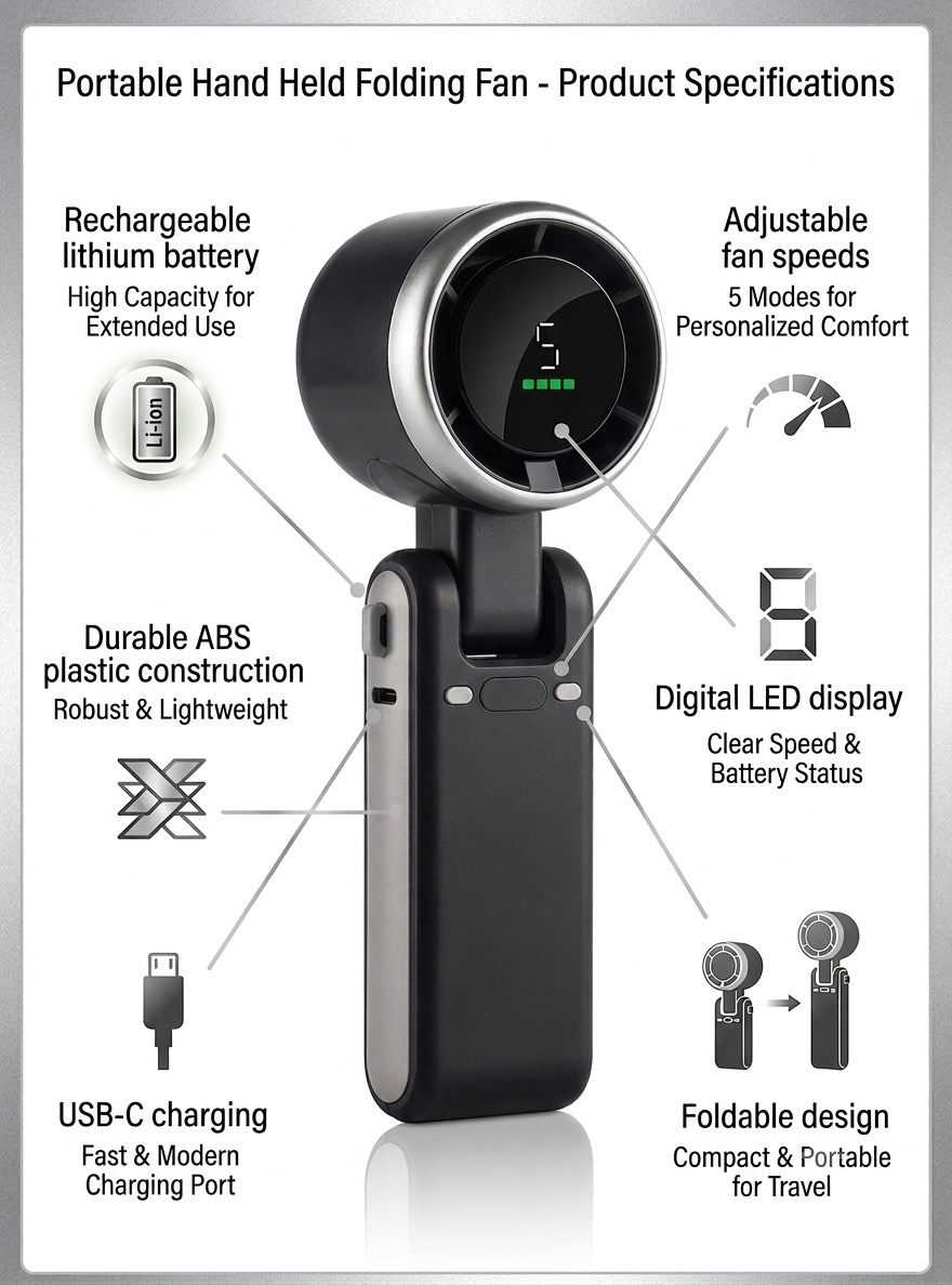 Portable Handheld Folding Fan